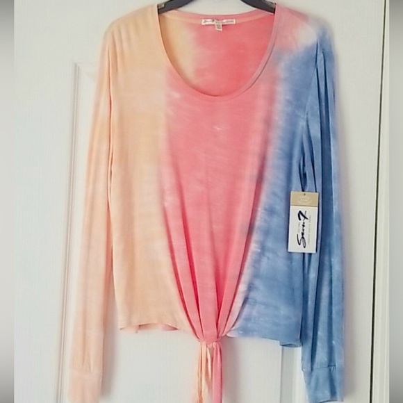 🆕🔥SEVEN7 SUPER SOFT&CHIC&STYLISH TIE DYE KNOT LONG SLEEVE SHIRT NWT!! BUNDLE🆙 - Picture 2 of 4